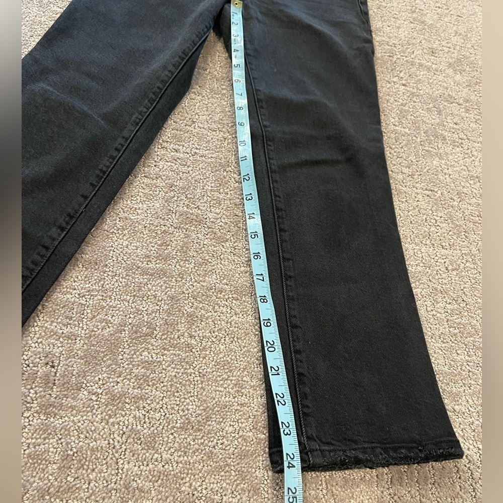 Good American Soft Tech Black Straight Leg Jeans, Good Petite Size 0, Mid-Rise - Picture 8 of 16